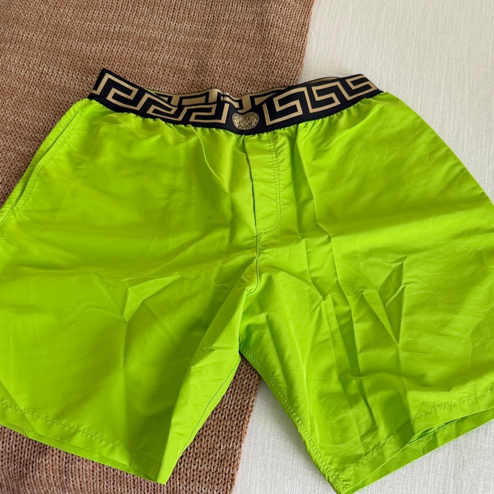 Versace Neon Green Athletic Shorts